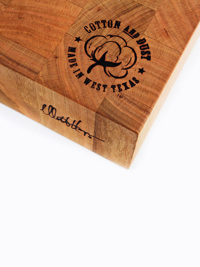 Cotton and Dust The Andrew End Grain Cherry Wood Cutting Board
